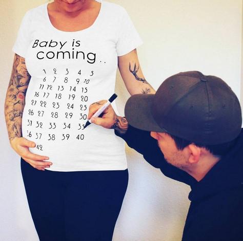 Pregnant Tees Pregnant Women Baby Is Coming Tops Letter Print Blouse Short Sleeve Maternity TShirt Comfortable cotton short-sleeved T-shirt