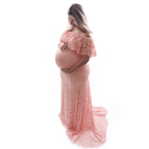 Maxi Maternity Photography Props Pregnancy Dress Photography Dress Gravidas Vestidos Lace Clothes For Pregnant Women Photo Shoot