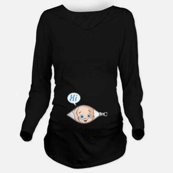 Pregnant Blousing Loose Fit Clothes Comfortable Maternity T-shirt Pregnant Woman Tops T Shirts O-Neck Pregnancy Long Tee Shirts