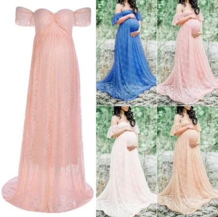 Pregnancy Maternity Pregnant Woman Dress Photography Props Maxi Dress Maternity Gown Off Shoulder Long Dress For Photo Shoot