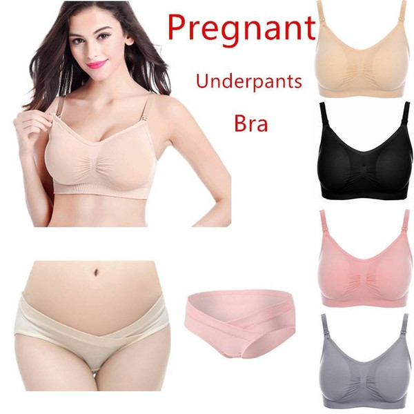 Women Feeding Nursing Pregnant Maternity Bra Maternity Capri Maternity Capri Pants Low-waisted Underpants