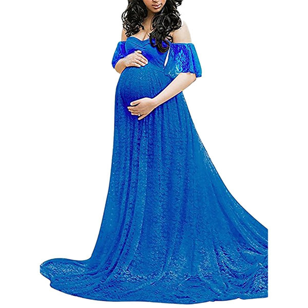 Maternity Dresses Maternity Photography Props Off the Shoulder Sexy Lace Fancy Pregnancy Dresses Photography Gown Dress