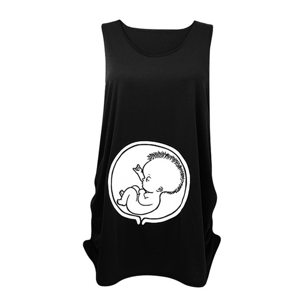 New 2018 Summer Womens Sleeveless Soft Cotton Cute Baby Pregnancy Maternity Clothes Funny Pregnant T Shirt Tee Tops Plus Size Z1