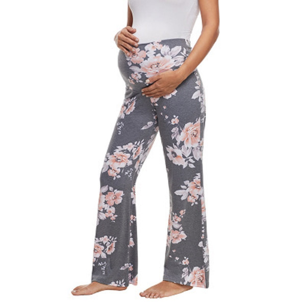 Maternity Leisure Tumor Pants Women Pants Wear Outside High Waist Trousers Straight Leisure Solid Color Bottom 49