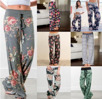 28 color Floral Yoga Fitness Wide Leg Pant Women Flare sports Pants Fashion Harem Pants Palazzo Capris Lady Trousers Loose Long pant c0035