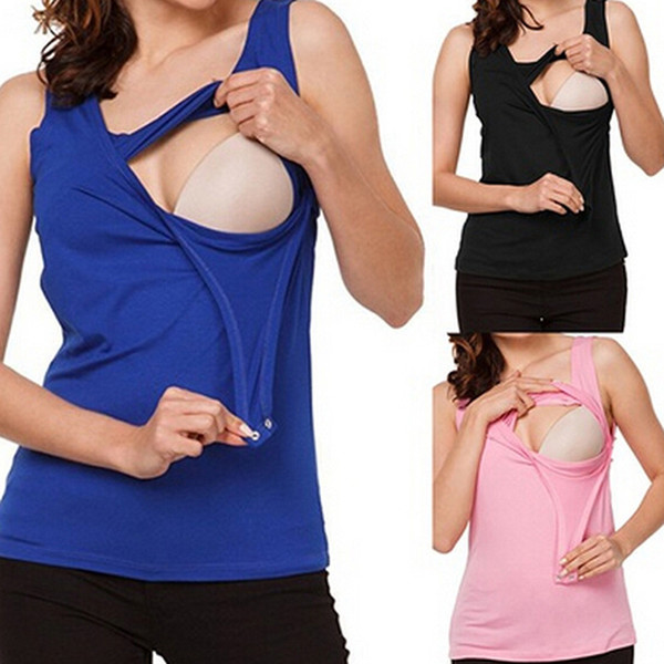 Summer Feeding T-shirt Clothing For Pregnant Women Nursing Clothing Maternity Tees Breastfeeding Tops Tees 4 colors