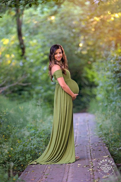 Maternity Dress Elegant Maternity Gown Split Front Photography Dress for Photo Shoot Women Pregnancy Long Dress Free Size