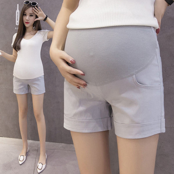 Summer Shorts For Pregnant Maternity Short Pants Maternity Women Short Trousers High Elastic Waist Pregnancy Women Clothing Y668