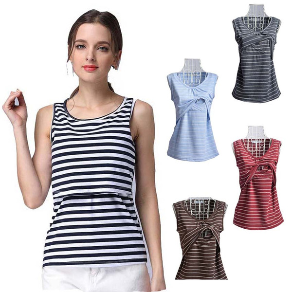 Wholesale- Fashion Women Maternity Breastfeeding Clothes Cotton Summer Tees Nursing Top/t-shirts Tanks M/L/XL/XXL