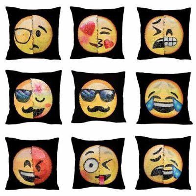 Emoji Sequins Pillows Case 40*40cm Pillow Cover Throw Cushion Cover Sofa Nap Cushion Covers Home Decor Maternity Pillows 12 style YYA710