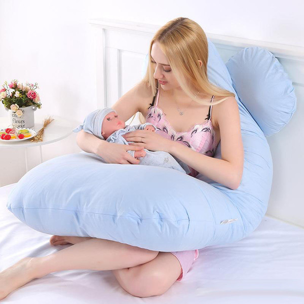 130*70cm Pregnant Women Mother Pillows Body Sleeping Maternity Pillow 100% Cotton Pillowcase U Shape Pregnancy Bedding Comfortable Cushion