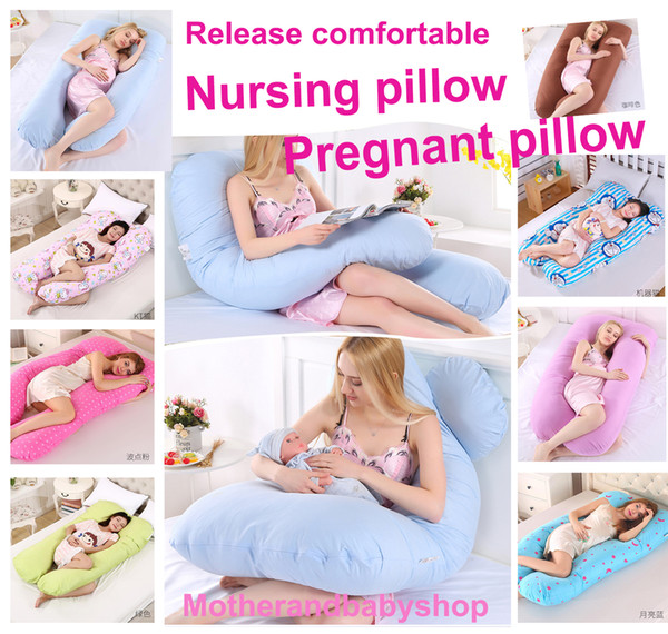 U Shape Pregnant Pillows Side Body Sleeping Maternity Pillow 100% Cotton Pillowcase U Shape Pregnancy Bedding Comfortable Cushion Pillow