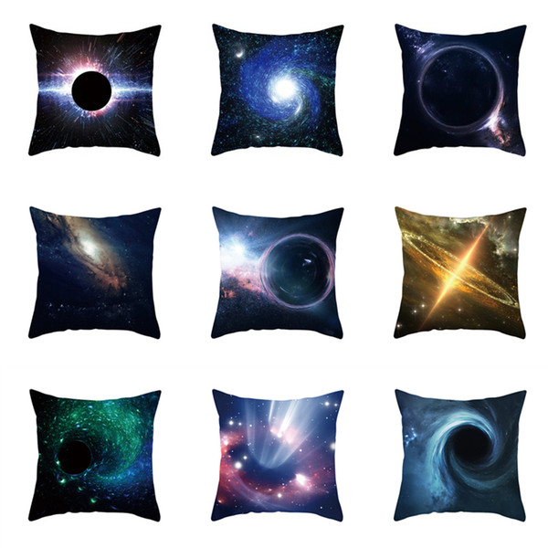 26 Colors Black Hole Printed Pillowcase 45*45cm Galaxy Planet Pillow Cover Car Sofa Square Pillow Case Home Party Decoration A41805