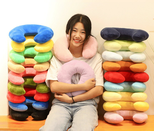 Portable Massage pillow Wholesale Multi-Color U-shaped neck travel pillow promotion high quality soft soft plush pillow