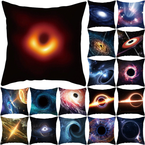 New Universe Printed Pillowcase Galaxy Planet Pillow Cover Black Hole Floral Car Sofa Square Pillow Case Home Decorative 45*45cm 2019 A41805