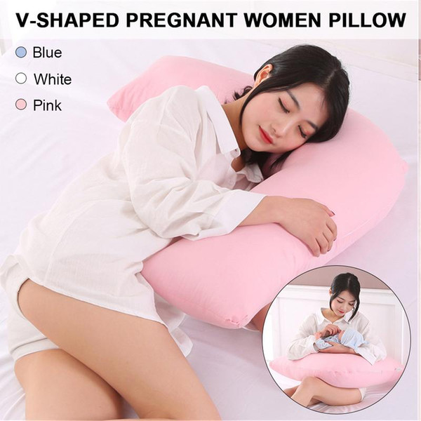 V-shaped Pregnant Women Pillow Side Sleeping Hug Pillow Waist Protection Soft Safe Cushion Pregnant Waist Side Sleeping