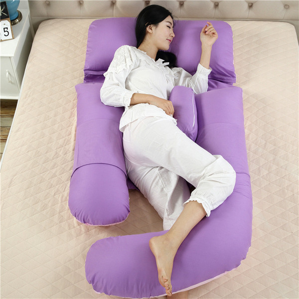 Pregnant women pillow cotton waist side sleeping pillow removable and washable u-type stomach one generation