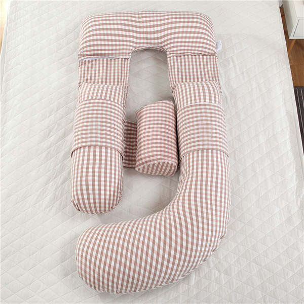 Pregnant women pillow cotton washed cotton u-shaped waist side sleeping pillow removable and washable G-shaped