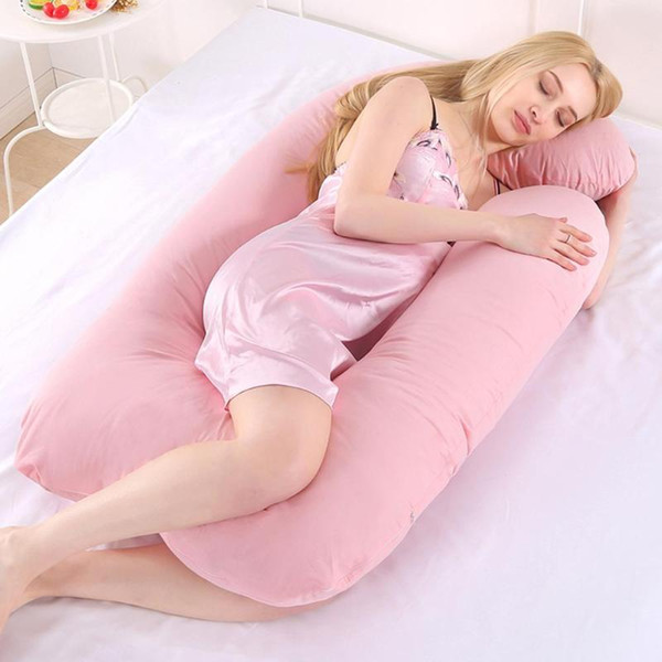 Pregnancy J Shape Pillows Maternity Body Cotton Pillowcase Women Side Sleepers Sleeping Support Waist Protection Bolster