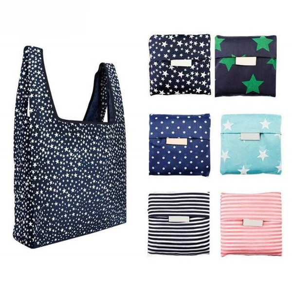 Durable Foldable Recycle Shopping Bag Women Travel Shoulder Grocery Bags Eco Reusable Floral Fruit Vegetable Storage Tote Handbag