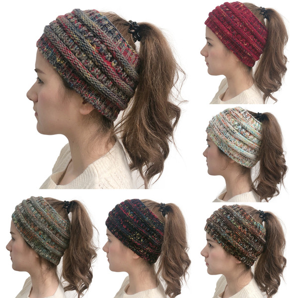 2019 Fashion Women Knit Headbands Winter Wide Head warp Young Girl Mom Colorful Heather Beanie Cap New styles