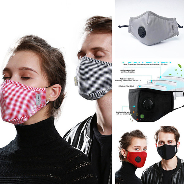 PM2.5 Breather Valve Face Masks Anti-Dust and Flu Virus Haze Mask Unisex Resuable N95 Protective Masks with 2 Filters Keep Wear D3305