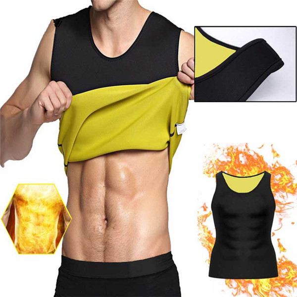 Natural Weight-Loss Neoprene Workout Body Shapers Slimming T-Shirt Men Ultra Sweat Fat Burner Waist Trainer Workout Body Shaper A42305