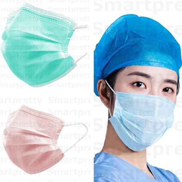 50pcs/lot Disposable Face Masks with Elastic Ear Loop 3 Ply Breathable Anti Dust Air Pollution Respirator Protective Mouth Mask SALE E31301