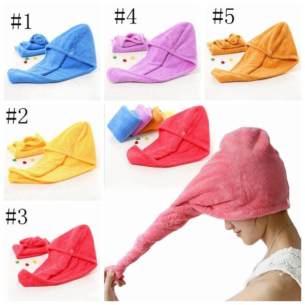 Microfiber Quick Dry Shower Hair Caps Magic Super Absorbent Dry Hair Towel Drying Turban Wrap Hat Spa Bathing Caps YW140