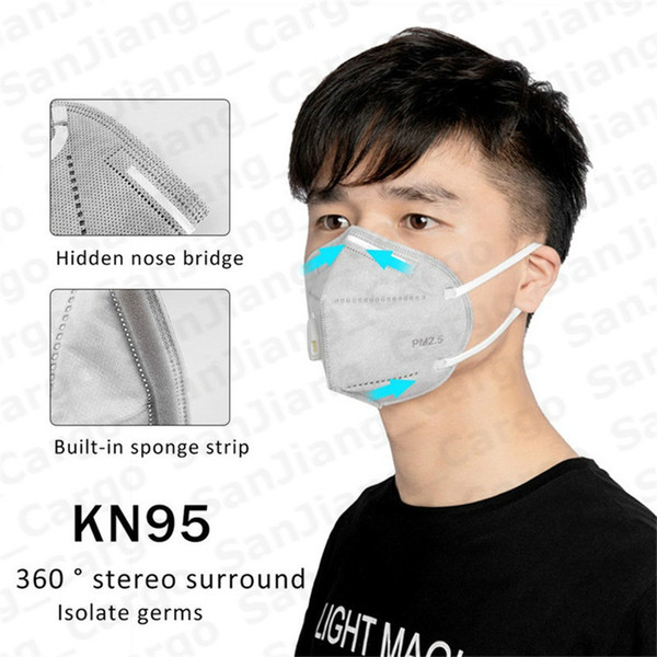 KN95 Face Mask Anti Haze Dustproof PM2.5 Filter 6 layers Protective Outdoor Folding Breathable Filtration Mouth Cover Masks In Stock E31304