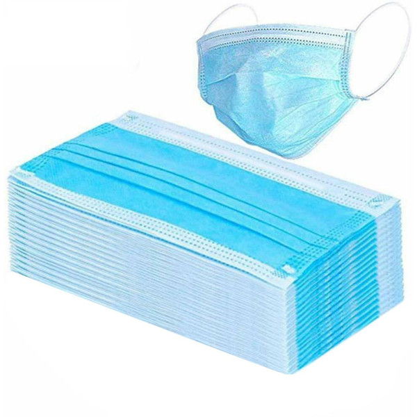 50 Pcs 3 Layer Disposable Medical Protective Face Mouth Masks Anti nCoV PM2.5 Influenza Bacterial Facial Dust-Proof Safety Masks