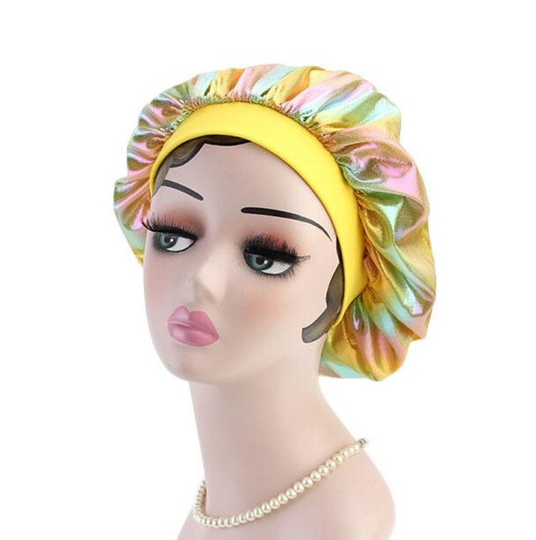Women Bonnet chemo cap designer Durag hats durags Muslim Satin Breathable Bandana Sleeping Turban Hat womens headwrap Hair Accessorie