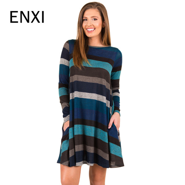 Winter Long Sleeve Striped Dresses Autumn Maternity Knitted Pregnant Clothes Dresses For Pregnancy WomanMX190910