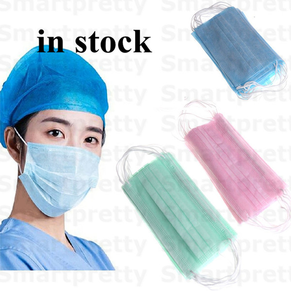 50pcs/lot Disposable Face Masks with Elastic 3 Ply Breathable Anti Dust Air Pollution Respirator Protective Mouth Mask E31301