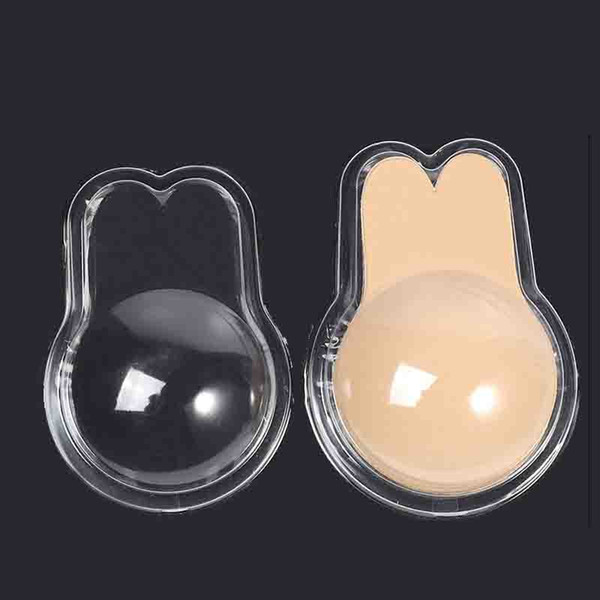 Women Push Up Bra Rabbit Ears Self Adhesive Bra Silicone Nipple Cover Stickers lift breast Invisible Strapless Blackless Bra Pad