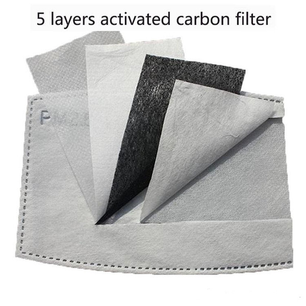 2020 HOT 10PCS/ 5 layers Activated carbon filter N95 PM2.5 Anti Haze Mouth Masks replaceable filters for Activate Carbon Mask Use