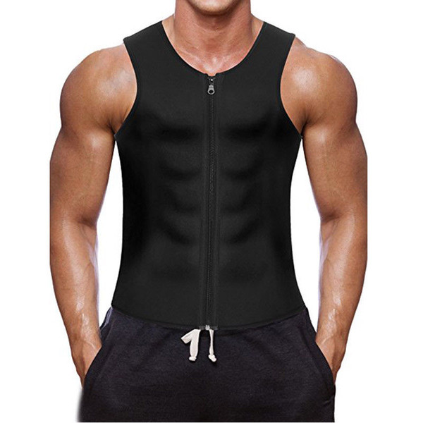 Hot Shaper Mens Zipper Body Shaper Vest Compression Zip Slimming Tank Waist Trainer Summer Fitness GYM Shapewear Training Vests A42602