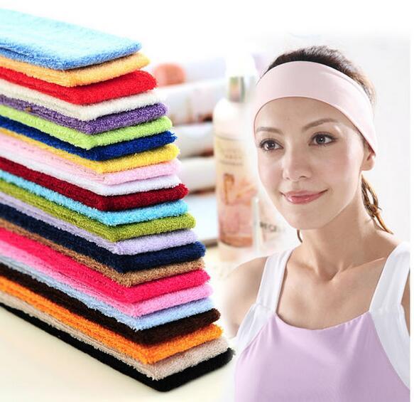 Cotton Women Men Sport Sweat Sweatband Headband Yoga Gym Stretch Head Band Hairband wrap Stretch Bandanas