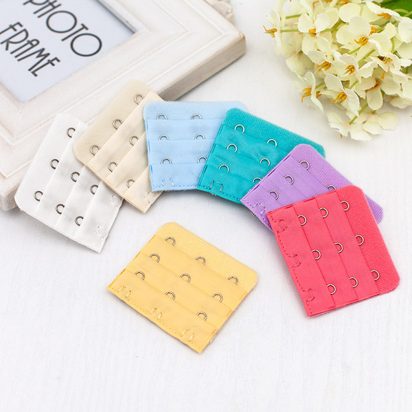 Wholesale for Useful Ladies 3 Rows 3 Hooks Bra Strap Long Extender Hook Clip Nude Adjustable Belt Buckle with multi-color ava