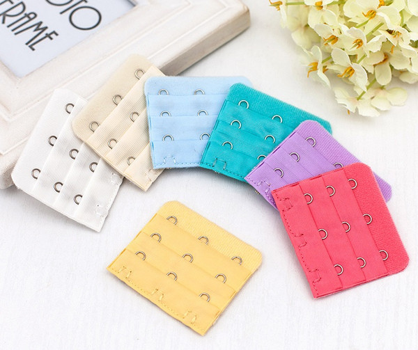 3 Rows 3 Hooks Bra Strap Long Extender Hook Clip Nude Adjustable Belt Buckle with multi-color ava