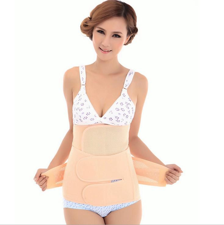 Top Selling High Quality Postpartum Corset Belt Waist Belt Abdomen 2-piece Set Slimming Waist Month Stretch Warm Body Sculpting Q0497