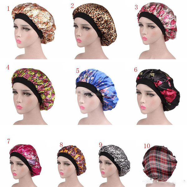 10 Colors Satin Bonnet Cap Floral Printed comfortable night sleep hat Luxury hair loss cap women Maternity hat Chemotherapy Beanies