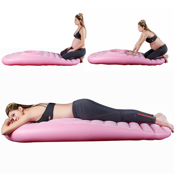 Inflatable Air Bed Mattress For Pregnant Women Pvc And Flocking Comfortable And Breathable Bedsore Prevention Pink Blue Free Shopping