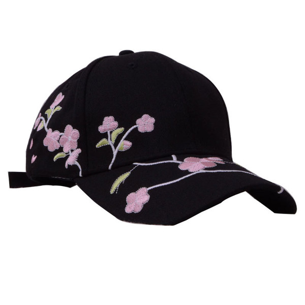 Woman Embroidery Flower Baseball Cap Lovely Peach Print Sun hat Outdoor Travel Beach Couple Sun Hat Fashion Men Sport Cap LJJT669