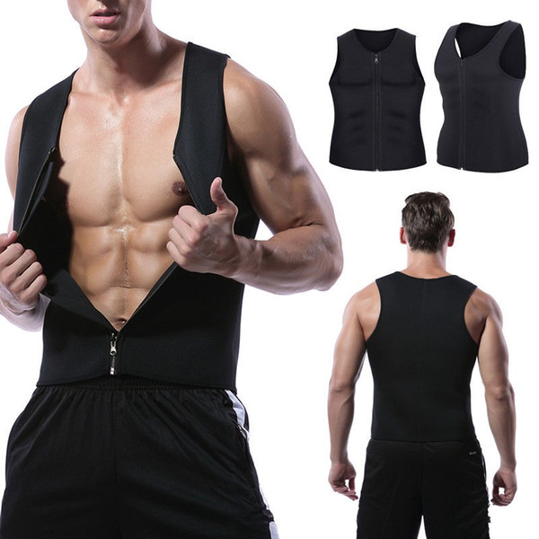 Mens Hot Shaper Compression Zipper Body Shaper Vest Zip Slimming Tank Waist Trainer Fitness GYM Shapewear Training Sleevess Vests A42602