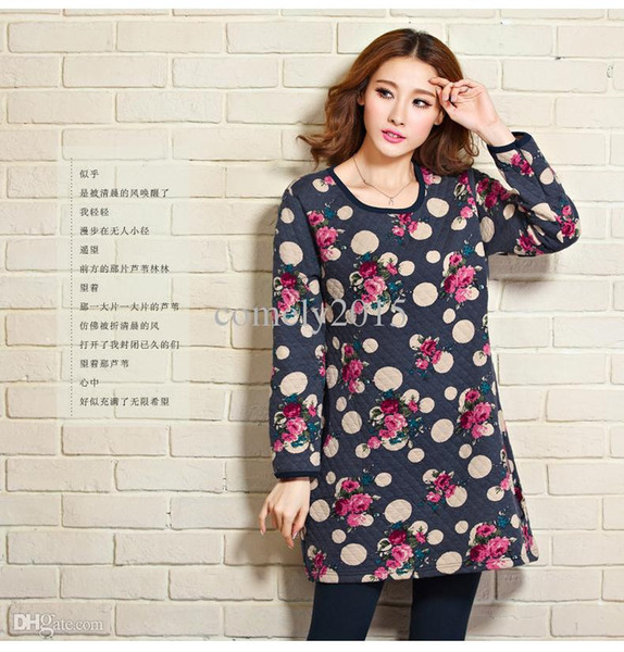 2015NEW~fahsion maternity clothing in spring&winter long-sleeve flaral Space cotton maternity fleeces loose outerwear