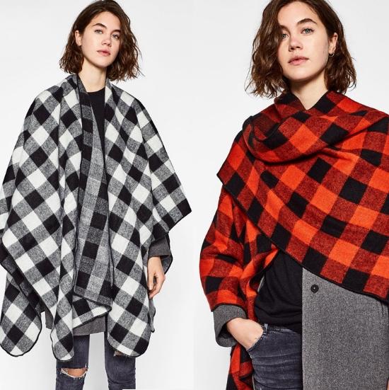 Big Size Lapels Sleeveless Cloak Shawl Woolen Coat Fall Casual Plaid Women outfit Tops Cardigans Girls Waistcoat