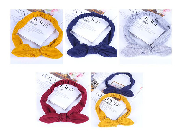 Women Elastic Rabbit Bow Style Hair Band Headband Top Knot Turban Head bands hairbands Headwear Ornament accessories