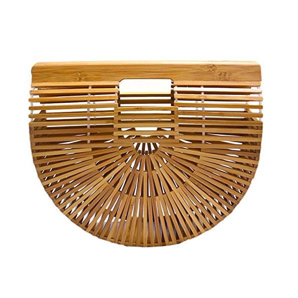 Ins Acrylic Trend Creative Gift Beach Handbag Women Bamboo Weaving Rattan Straw Bag Outdoor Clutch Bag Mommy Bag