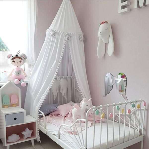 Baby Bed Curtain Cotton Children Room Decoration Crib Netting Baby Tent Cotton Hung Dome Baby Mosquito Net Photography Props